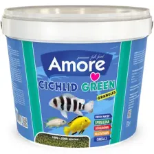 Amore Cichlid Green Granules 3 kg Malawi Amerikan Tanganyika Ciklet Bitkisel Kova Balık Yemi