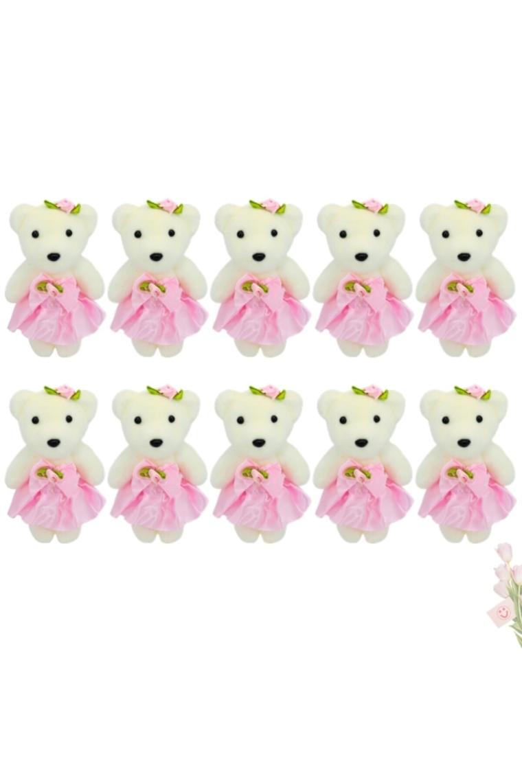 Süsle Bebek ve Parti Minik Ayıcık Süs, 11cm x 6cm - Pembe - 10 Adet