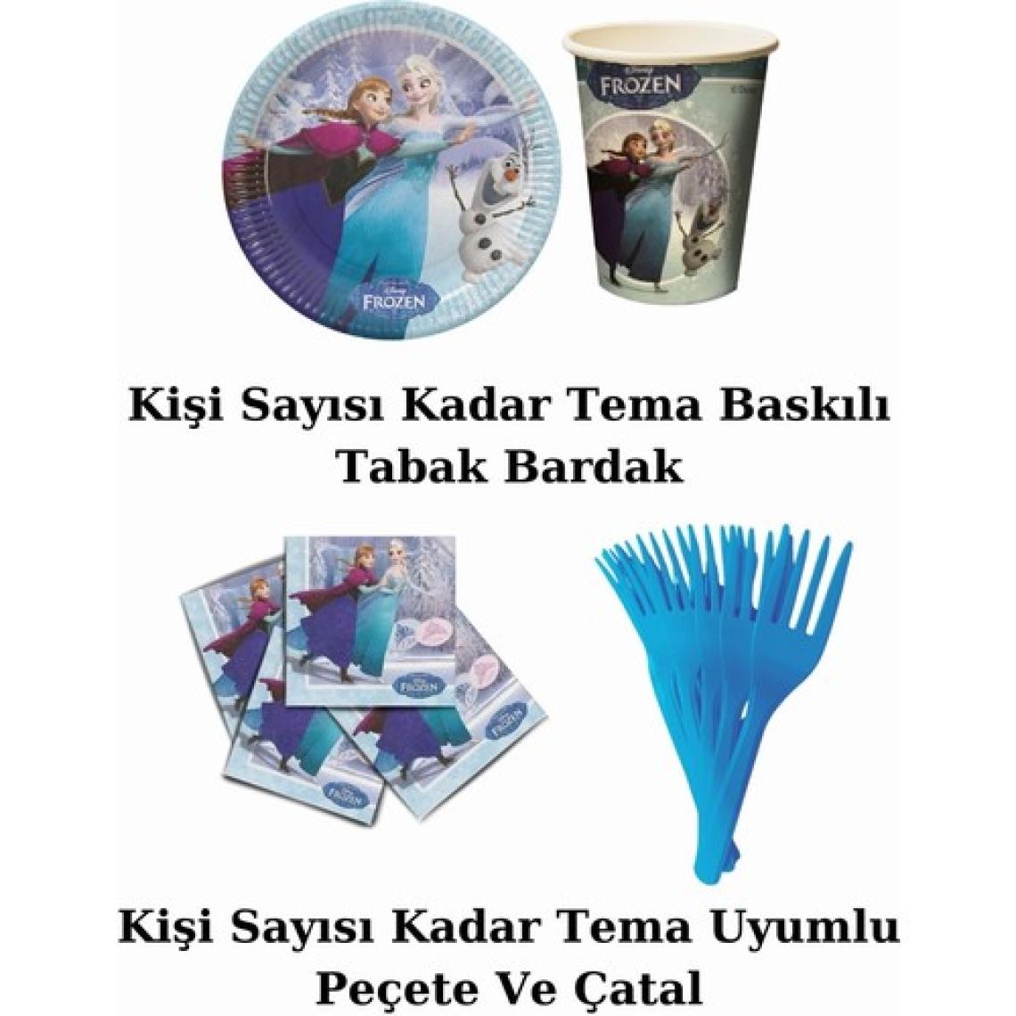 Elsa Karlar Ülkesi  8 Kişilik Doğum Günü Parti Malzemeleri Süsleri Seti Ekost