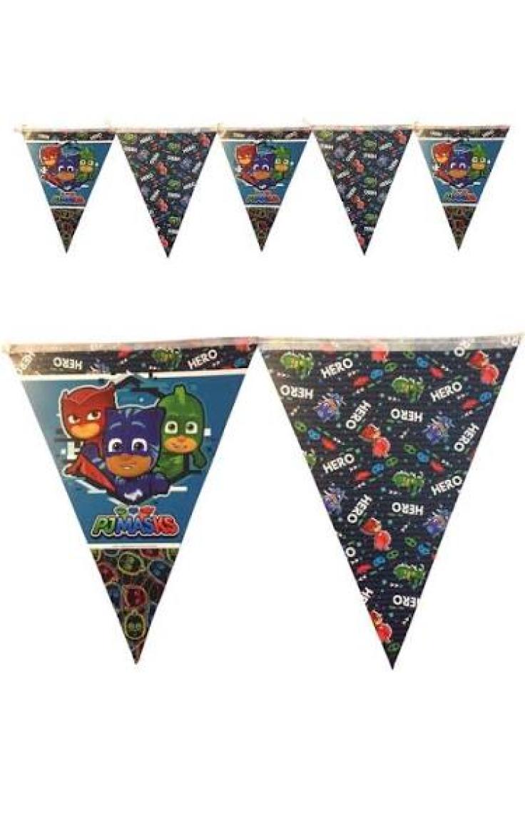 Parti Dolabı 1 Adet Pijamaskeliler Flama Pj Maskeliler Doğum Günü Bayrak Süs