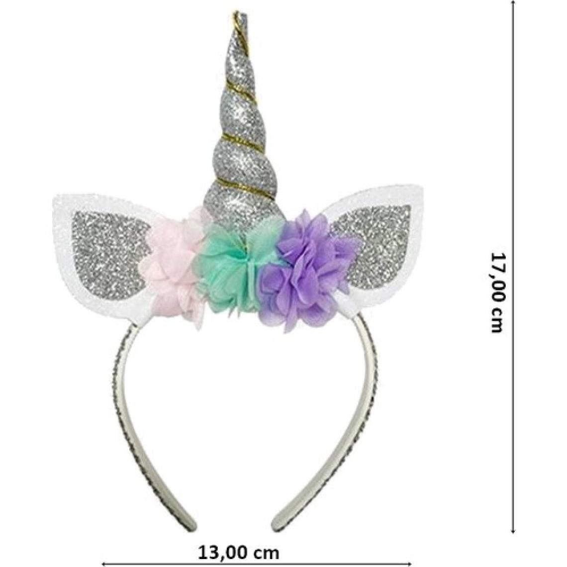 Süsle Bebek ve Parti Unicorn Taç - Gümüş
