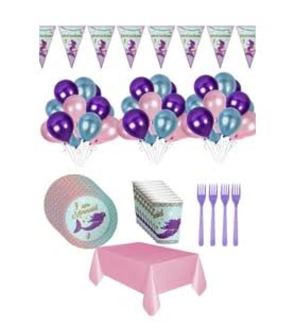 Best Parti  Deniz Kızı Temalı Doğum Günü Parti Seti 8 Kişilik