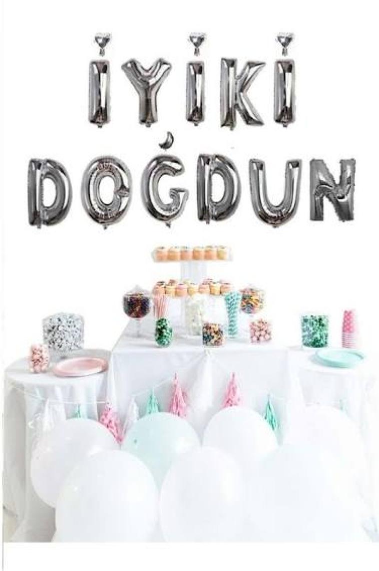Tam İthalat Parti Altın Renk Iyiki Doğdun Yazılı Doğum Günü Folyo Balonu 35CM