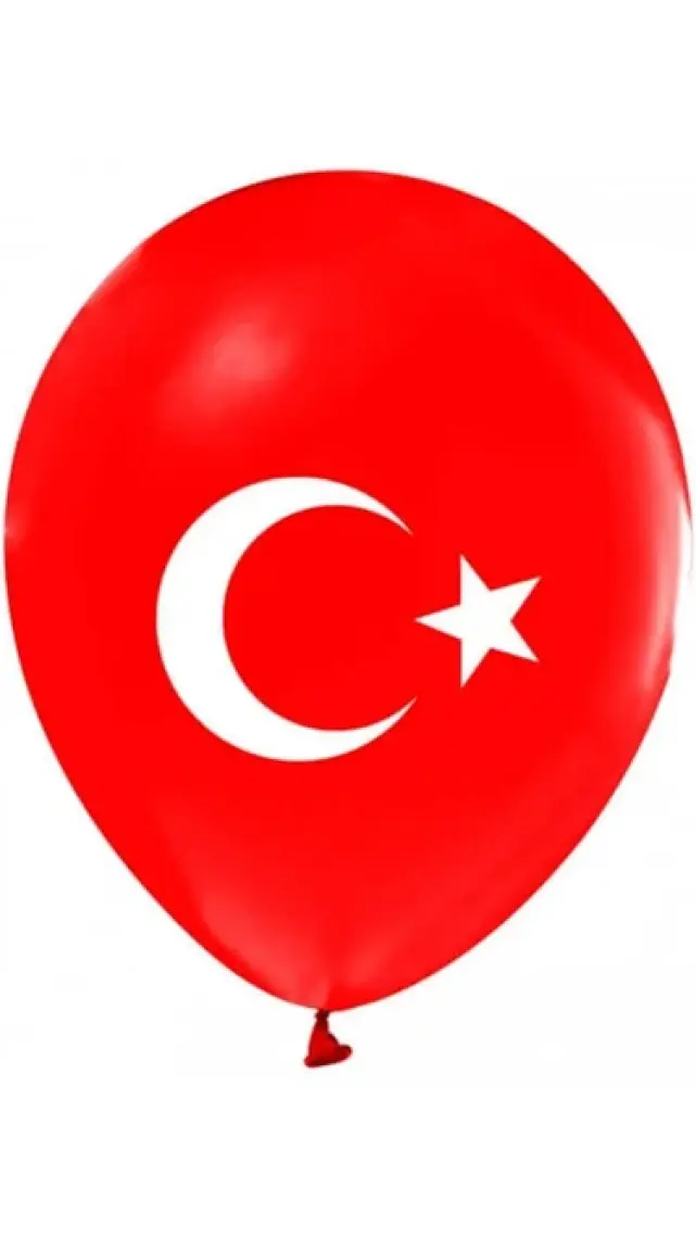 Parti Furyası 23 Nisan Süsleri Kapı Süsü-Zigzak Banner-Pencere Süsü-Dekoratif El Ele Çocuklar ve Ay Yıldız Baskılı Balon 10 Lu 23 Nisan 29 Ekim Bayram Süsleri