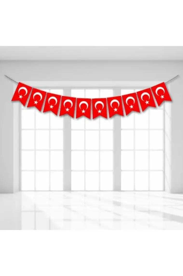 Parti Furyası 23 Nisan Süsleri Kapı Süsü-Zigzak Banner-Pencere Süsü-Dekoratif El Ele Çocuklar ve Ay Yıldız Baskılı Balon 10 Lu 23 Nisan 29 Ekim Bayram Süsleri
