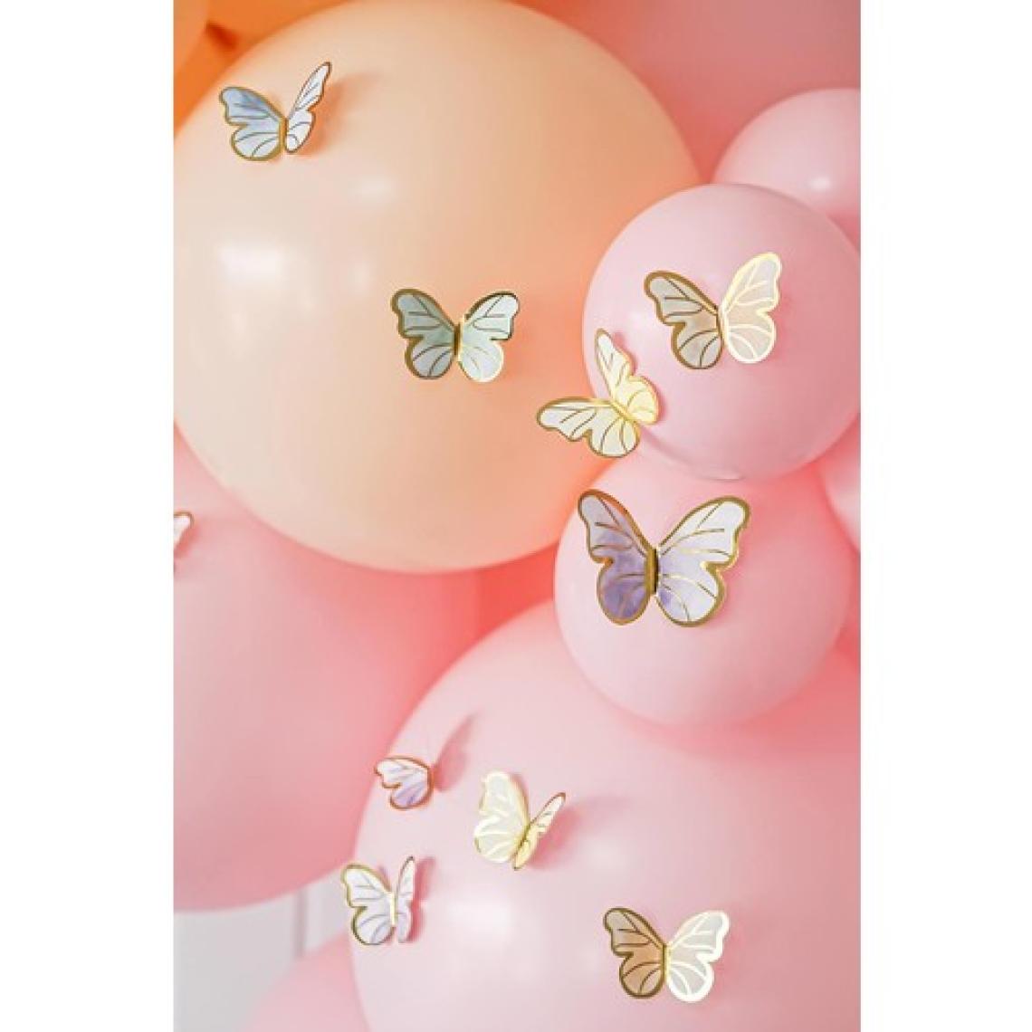 Le Mabelle Renkli Parti Süsü - 60 Adet, Büyük 5 cm, Küçük 3 cm, Kelebek Desenli Özel Günler İçin