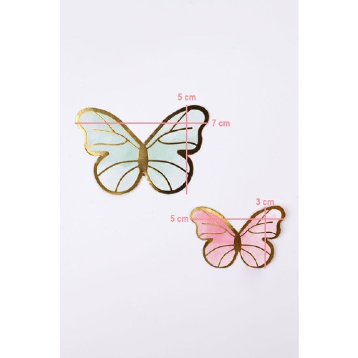 Le Mabelle Renkli Parti Süsü - 60 Adet, Büyük 5 cm, Küçük 3 cm, Kelebek Desenli Özel Günler İçin