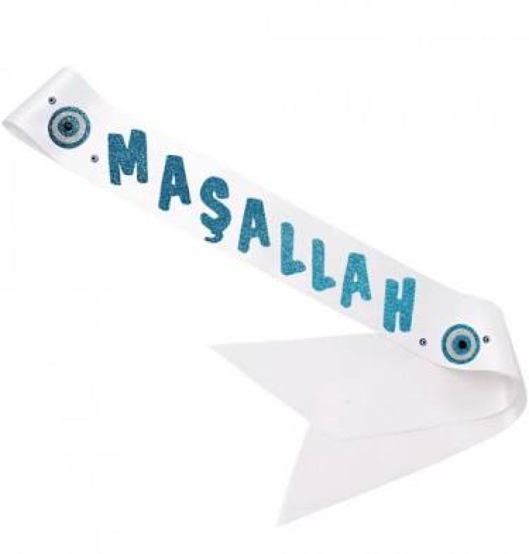 Süsle Bebek ve Parti Sünnet Maşallah Kuşak, 6cm x 170 cm - Lacivert
