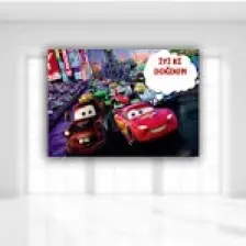 Süsle Bebek ve Parti Cars İyiki Doğdun Afiş - 70cm x 50cm
