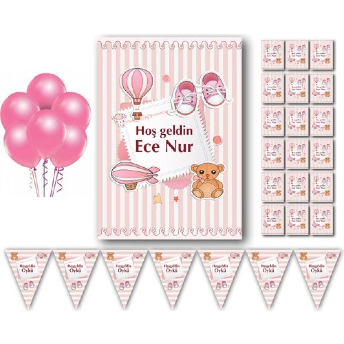 Parti Mira Bebek Odası Süsleri Kapı Süsü Hoşgeldin Bebek Afiş Flama Magnet Hastane Odası