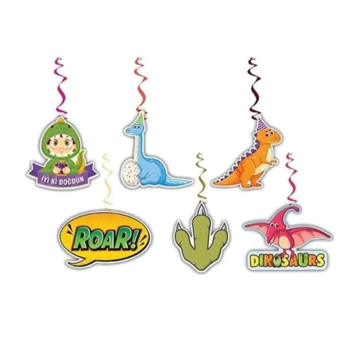 Kidspartim 6 Lı Tavan Süsü Dinozor