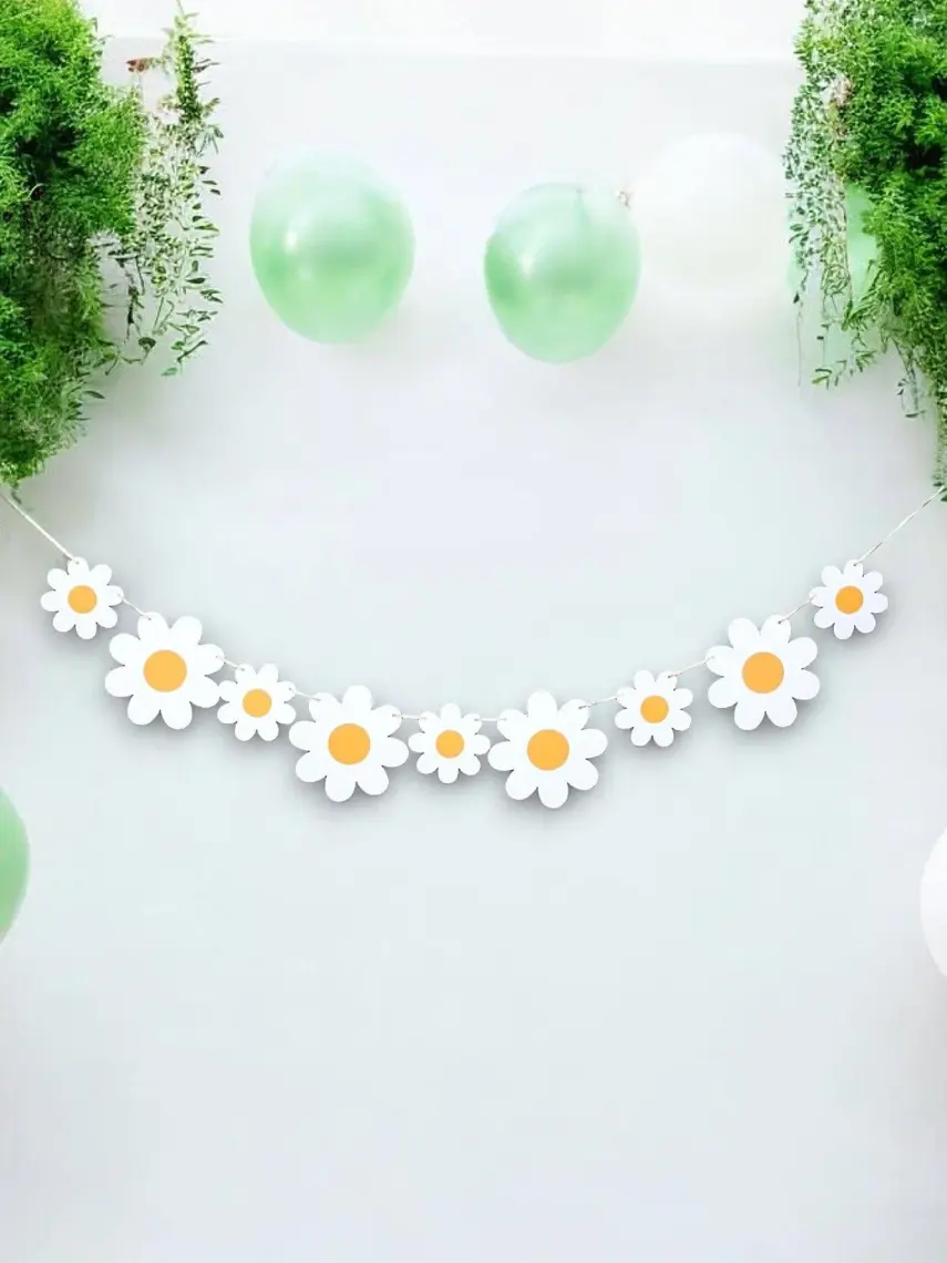 Parti Adresi Papatya Temalı Dekoratif Banner Doğum Günü Parti Süsü