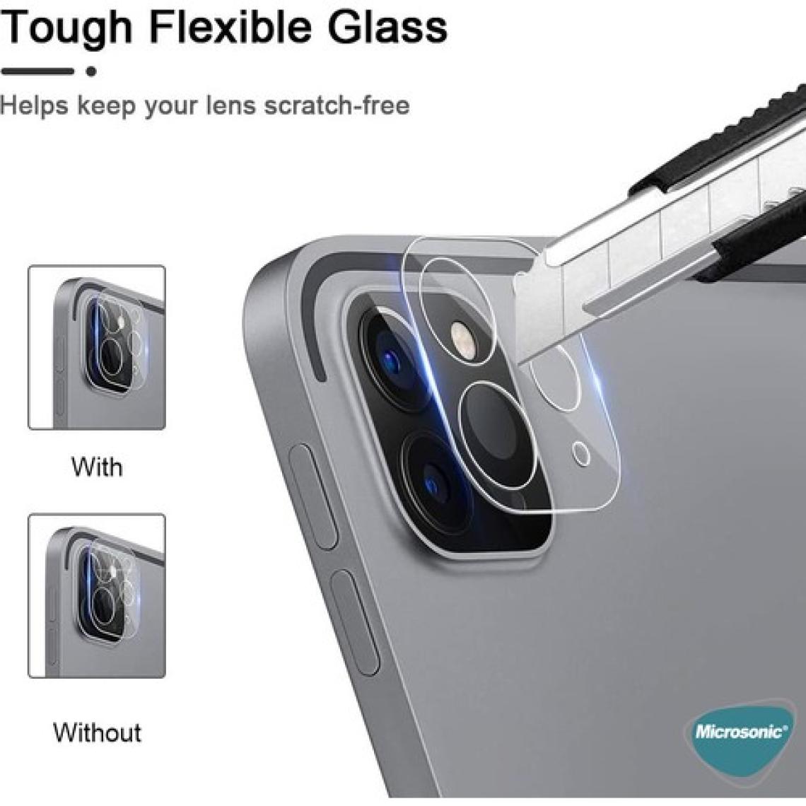 Microsonic Apple iPad Pro 12.9" 2020 4.Nesil Kamera Lens Koruma Ekran Koruyucuı Şeffaf