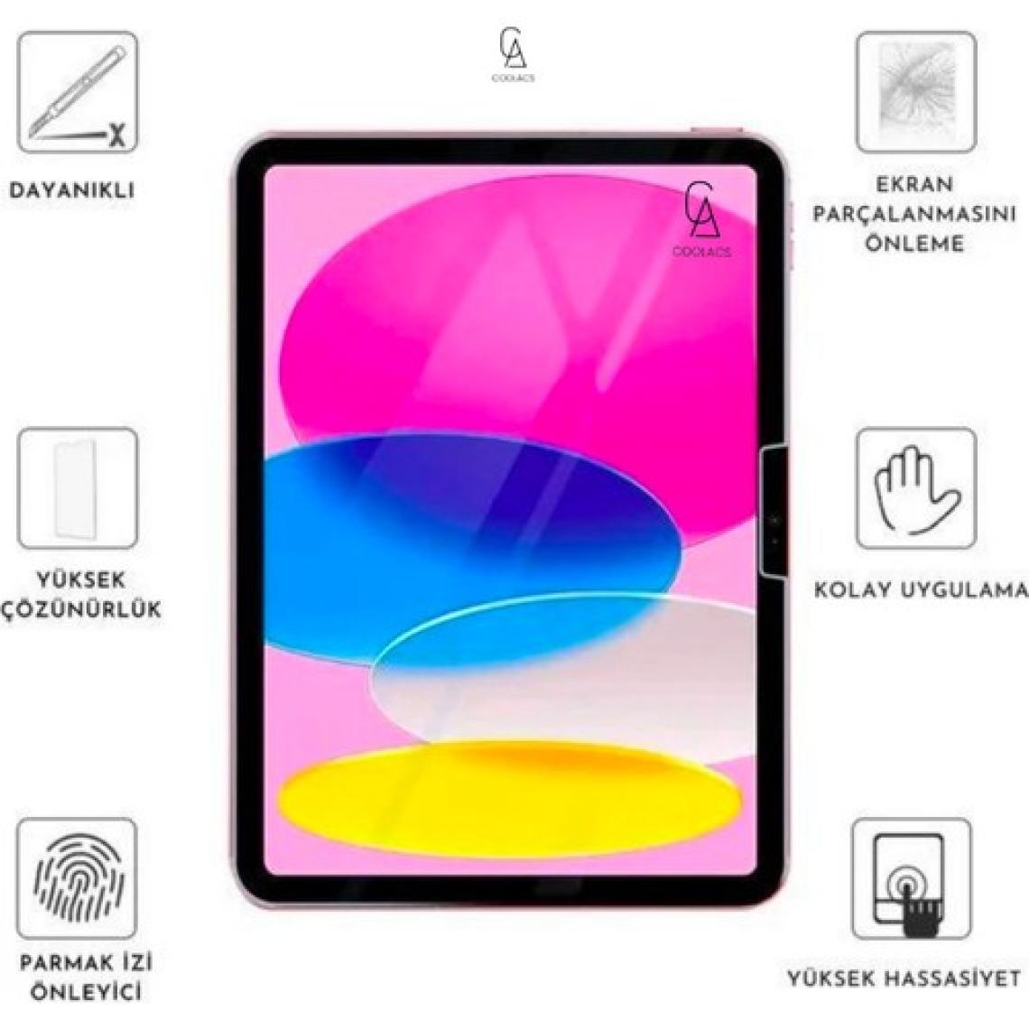 Coolacs Samsung Galaxy Tab Active Pro T547 ile Uyumlu Kırılmaz Tablet Temperli Cam Ekran Koruyucu