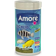 Amore Cichlid Green Granules Malawi Amerikan Tanganyika Ciklet Bitkisel 250ML Balık Yemi