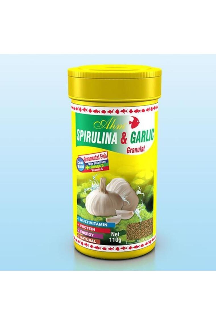 Ahm Spirulina Garlic Sarımsaklı 250 ml Granül Balık Yemi