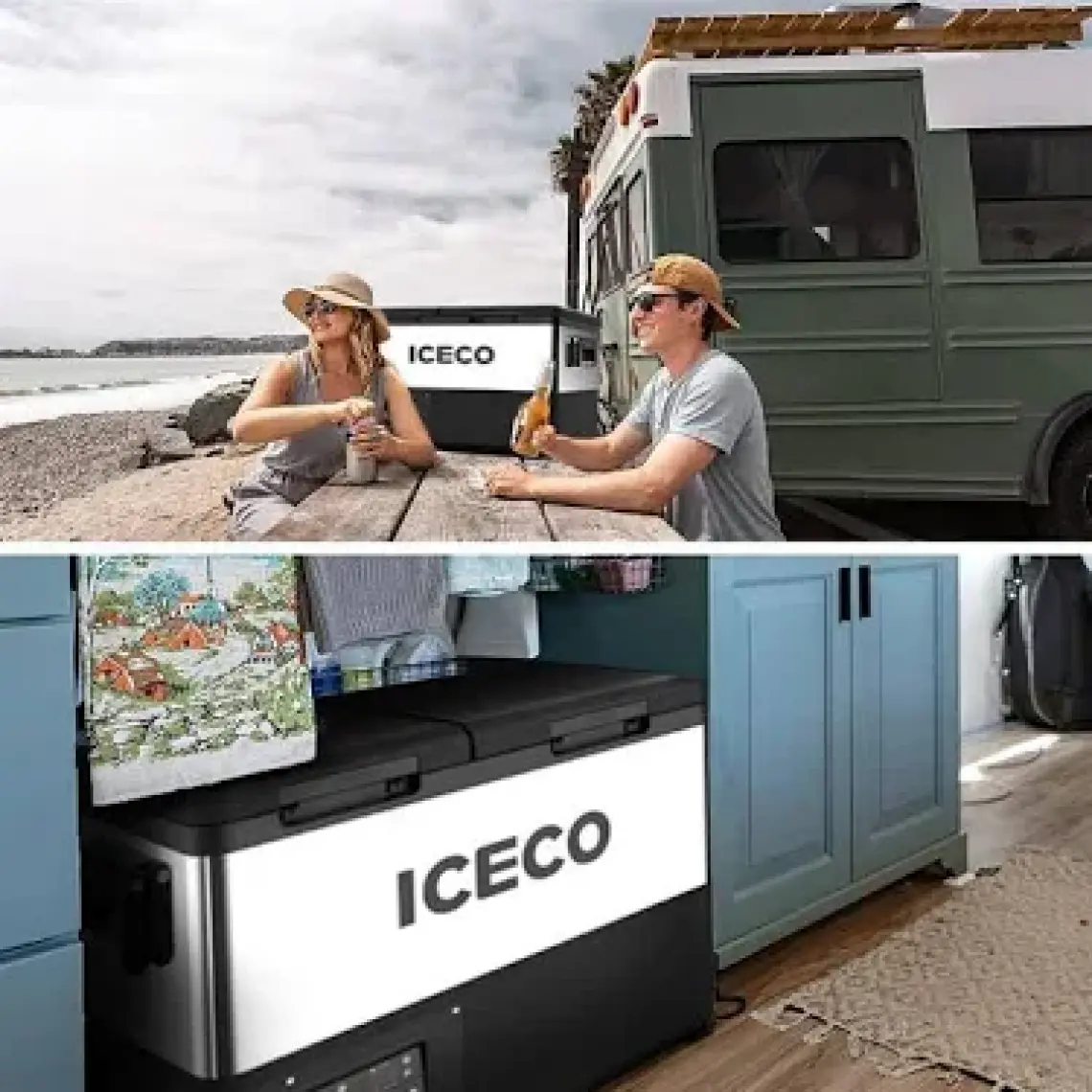 Iceco TCD55 12 - 24 Volt 55 Litre Çift Bölmeli Outdoor Kompresörlü Oto Buzdolabı Dondurucu