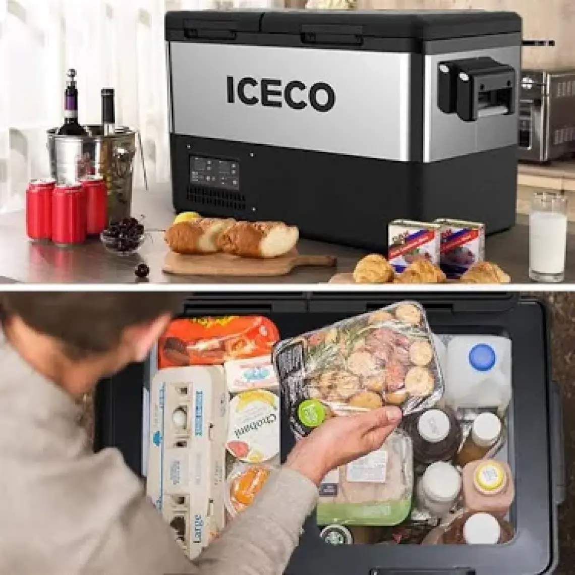 Iceco TCD55 12 - 24 Volt 55 Litre Çift Bölmeli Outdoor Kompresörlü Oto Buzdolabı Dondurucu