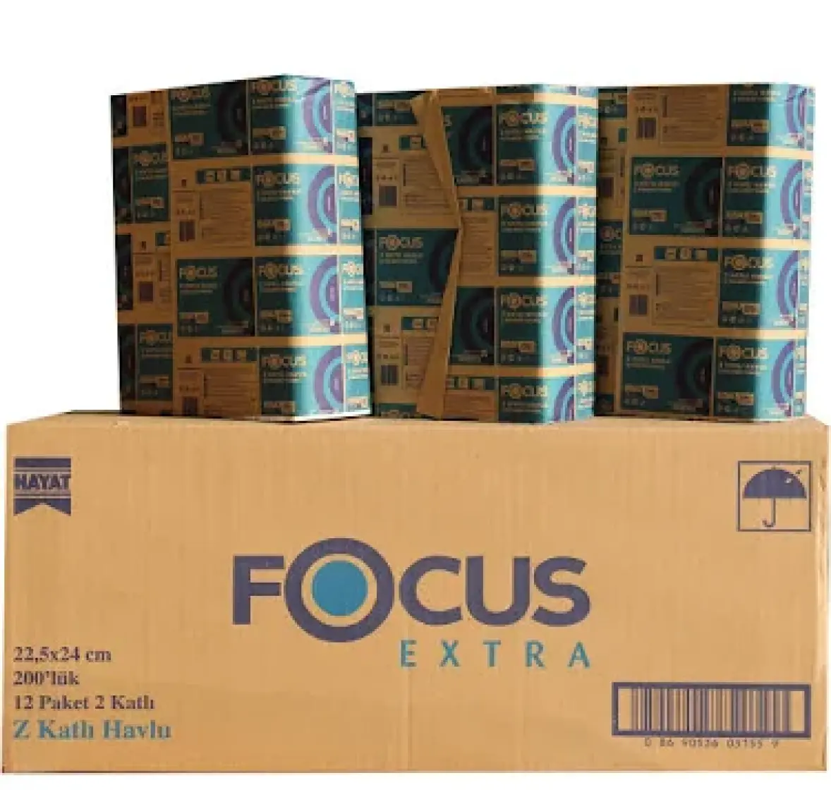 Focus Extra Z Katlamalı Dispenser Havlu - 200 'lü x 12 Paket kk