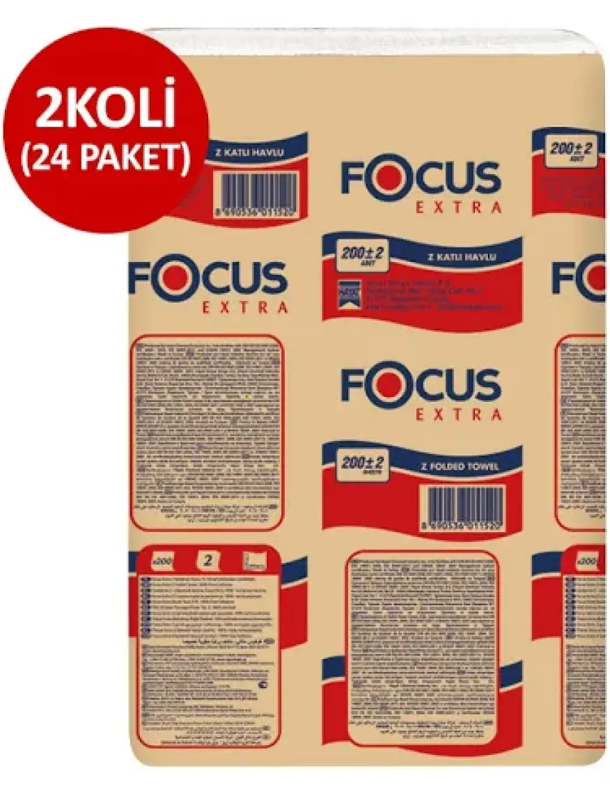 Focus Extra Z Katlamalı Dispenser Havlu - 200 'lü x 12 Paket kk