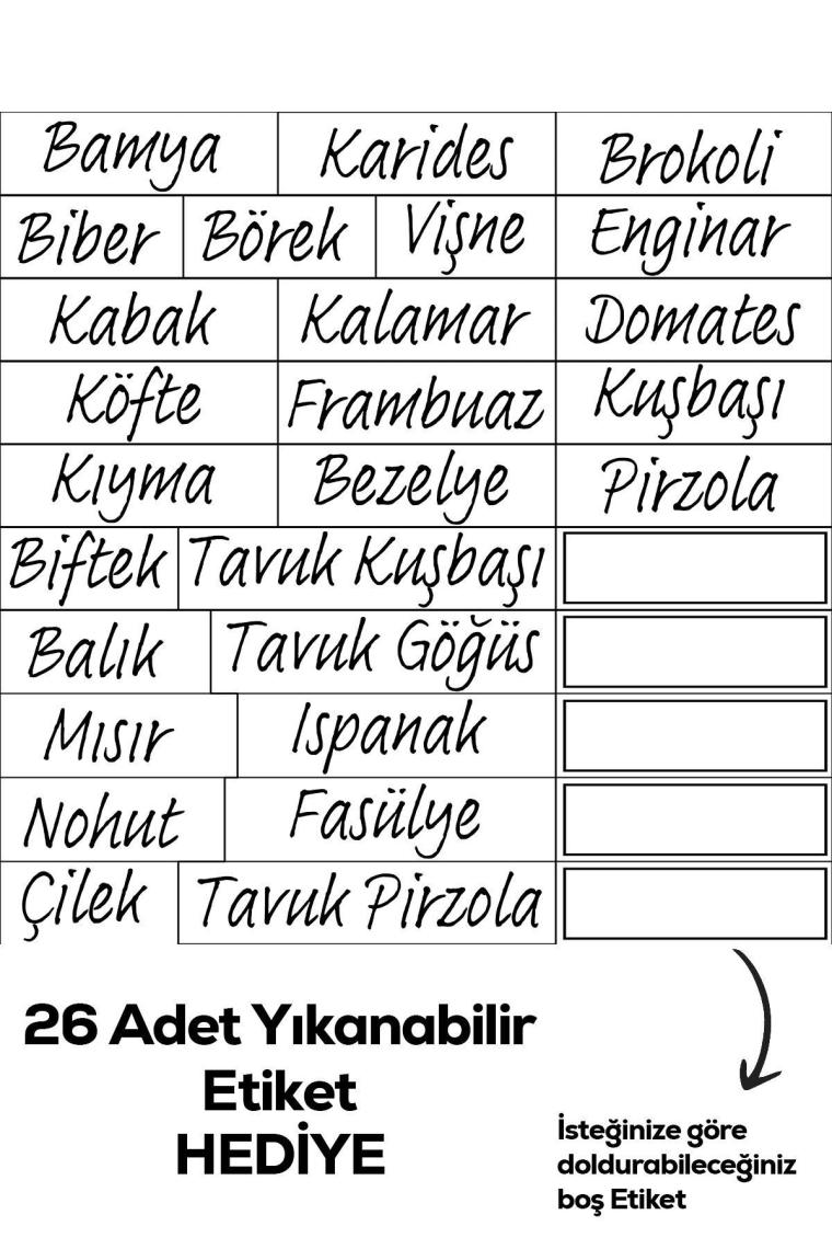 1046 16'lı Etiketli No Frost -25°c Derin Dondurucu Mikrodalga Yiyecek Erzak Saklama Kabı Seti Beyaz