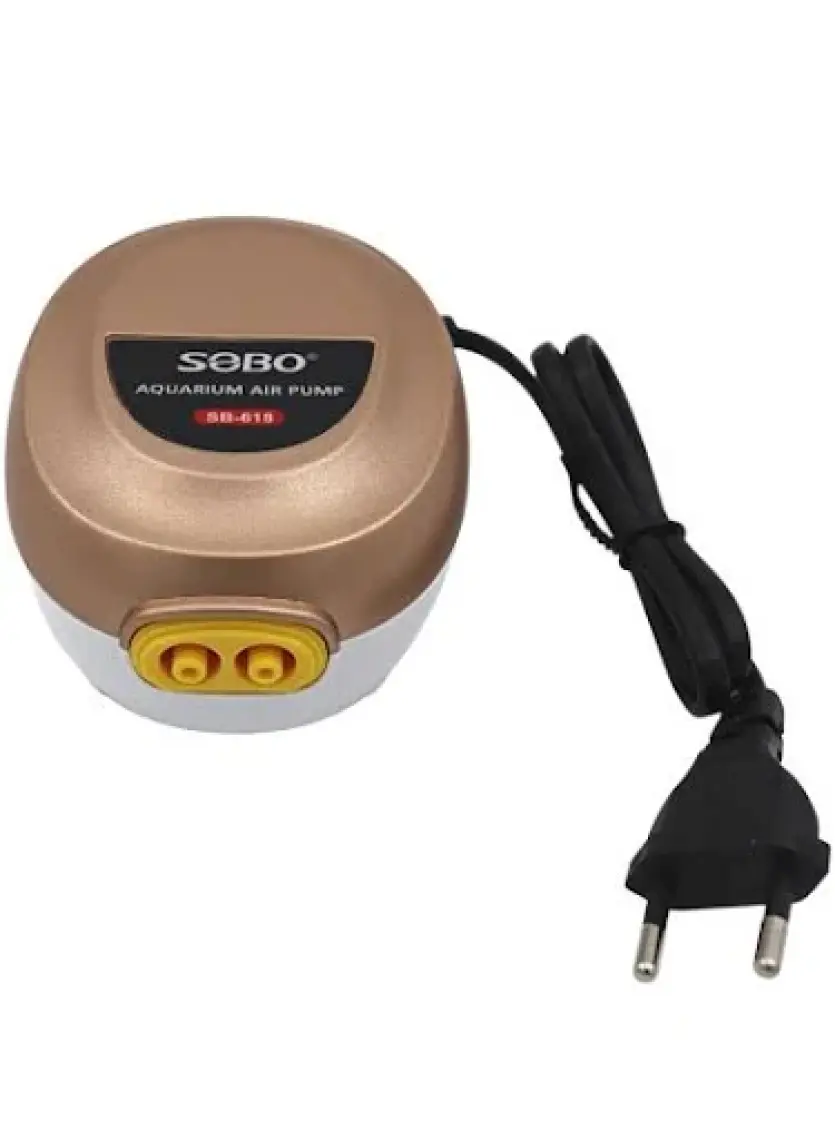 Sobo Sessiz Ayarlanabilir Çift Çıkışlı Akvaryum Hava Motoru 3W 2x3.4lt/dak SB-618