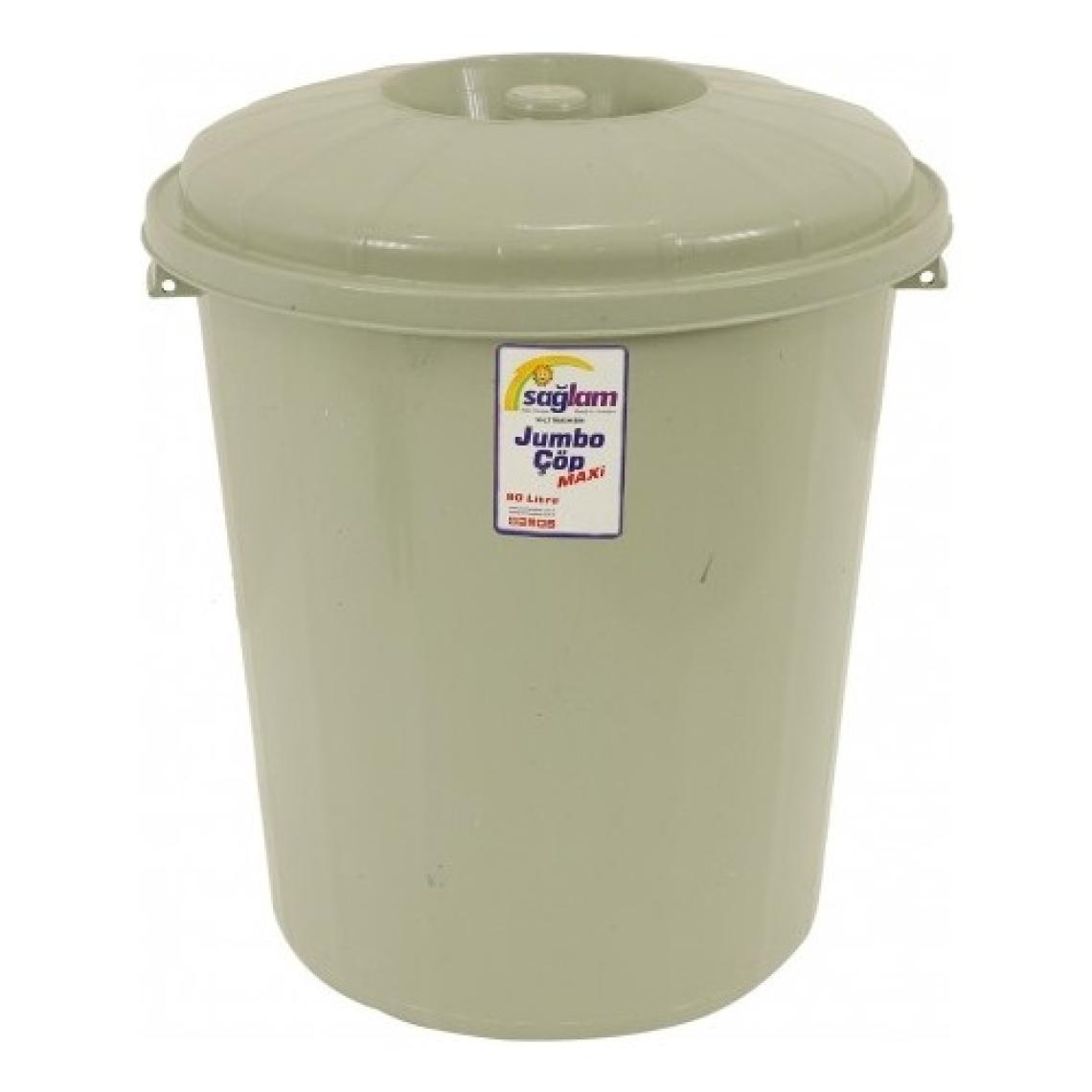 Sağlam Plastik Jumbo Çöp Kovası Kilitsiz 90 Lt (1 ADET)