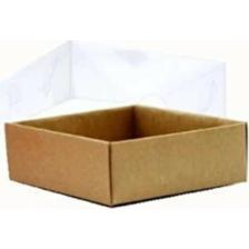Teknobab 9X9X3 cm Kraft Asetat Kapaklı Kutu 100.ADET Şeffaf