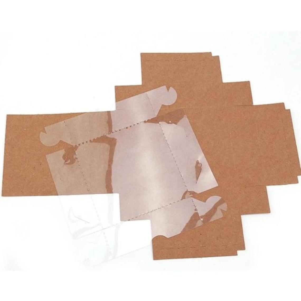 Teknobab 9X9X3 cm Kraft Asetat Kapaklı Kutu 100.ADET Şeffaf