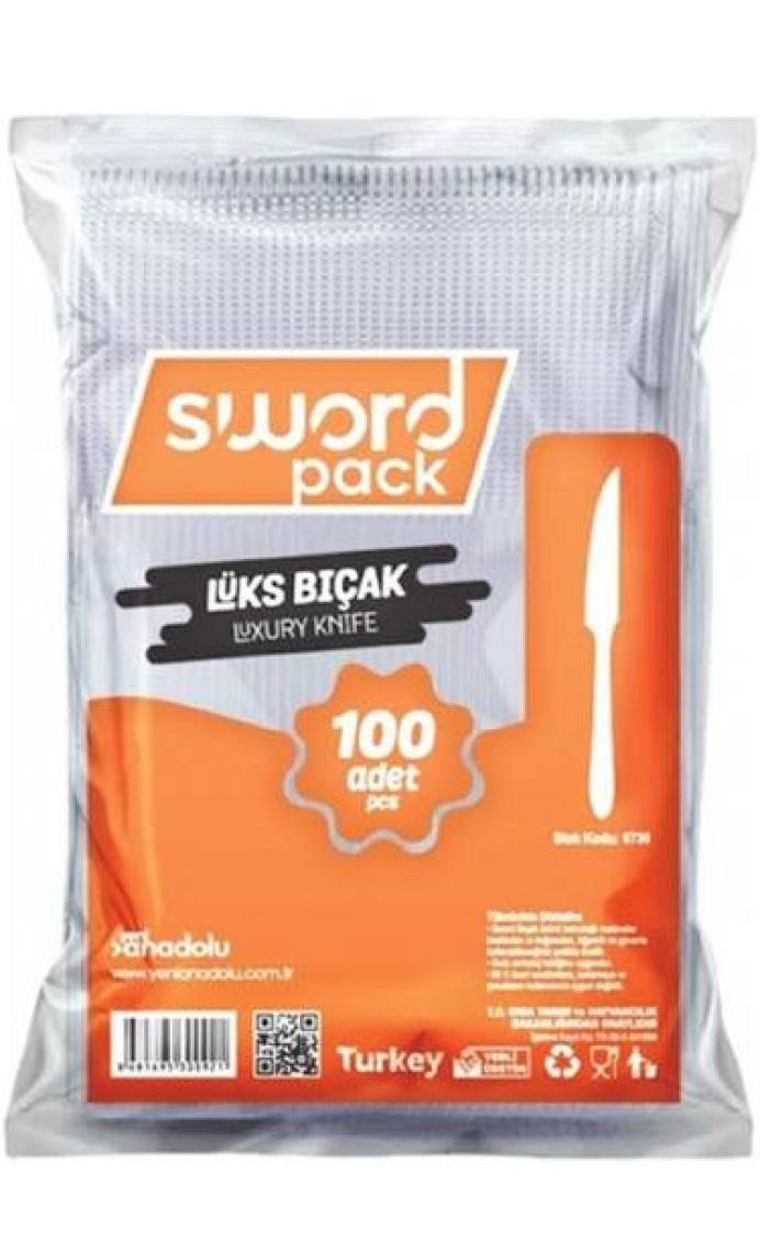 Sword Pack Swordpack Lüks Plastik Kaşık 100 Adet