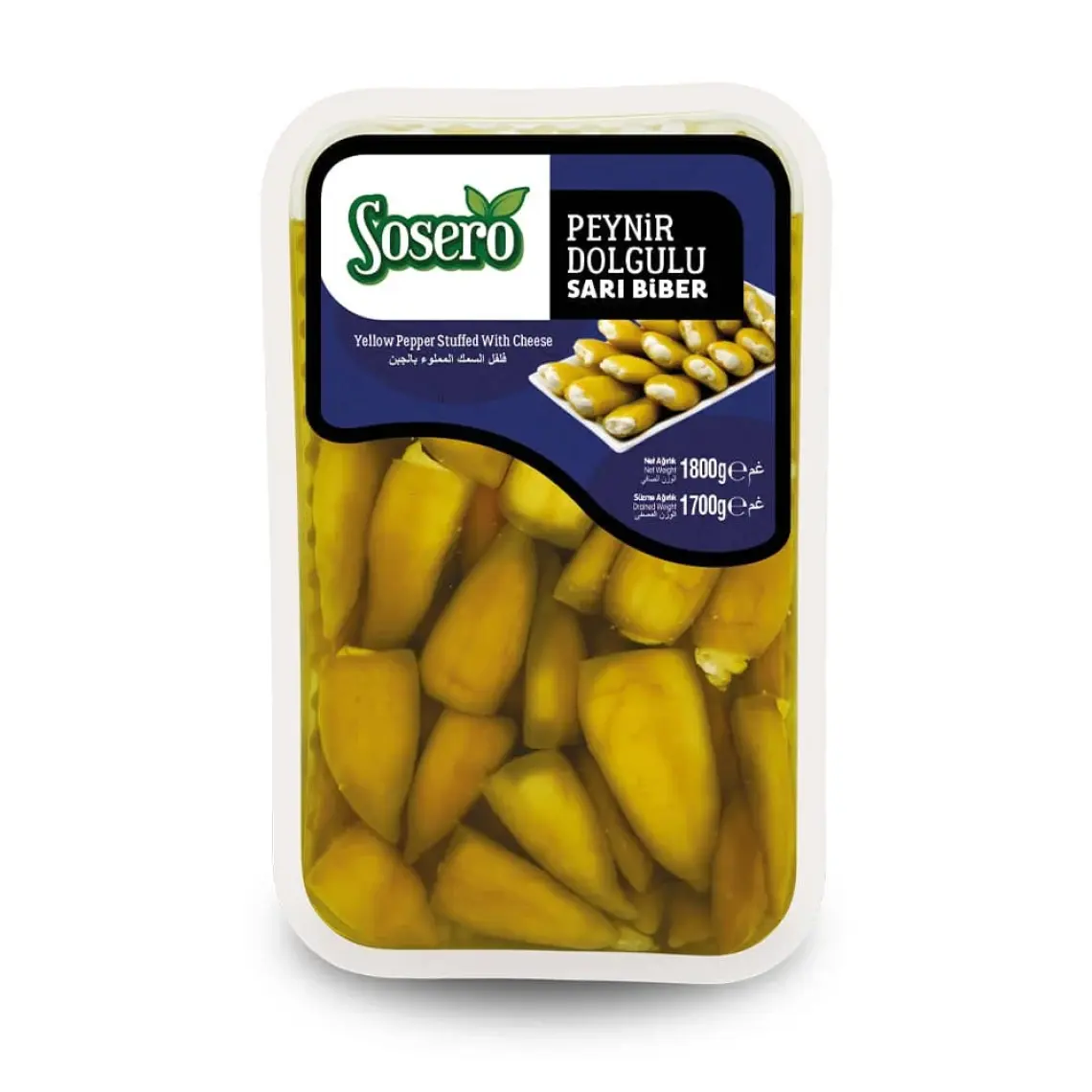 Sosero Peynir Dolgulu Sarı Biber 1300 gr Tabak