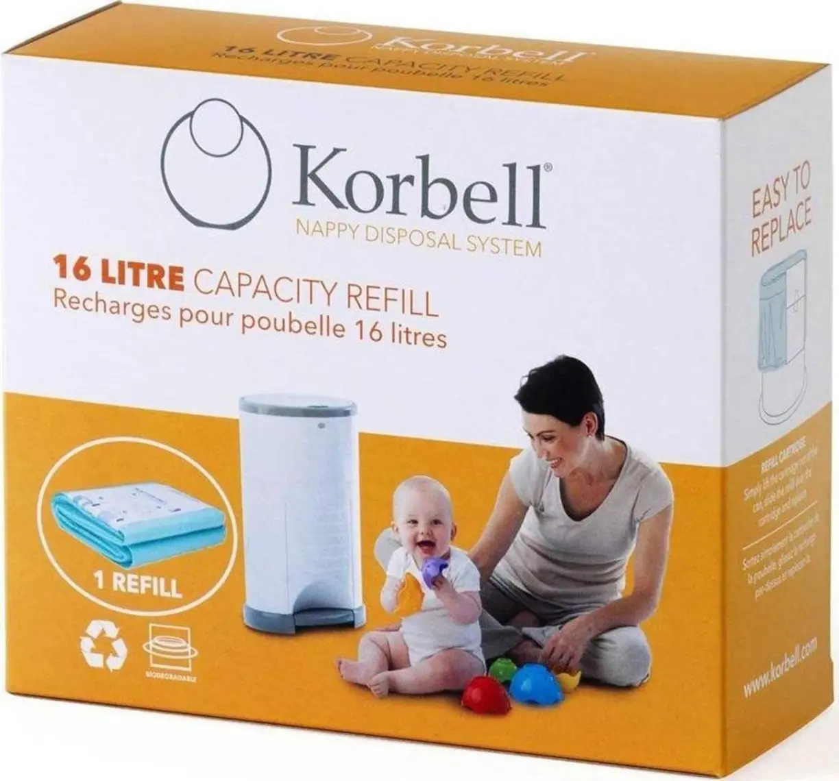 Korbell 1485 Adet Kirli Bebek Bezi Kapasiteli Çöp Poşeti