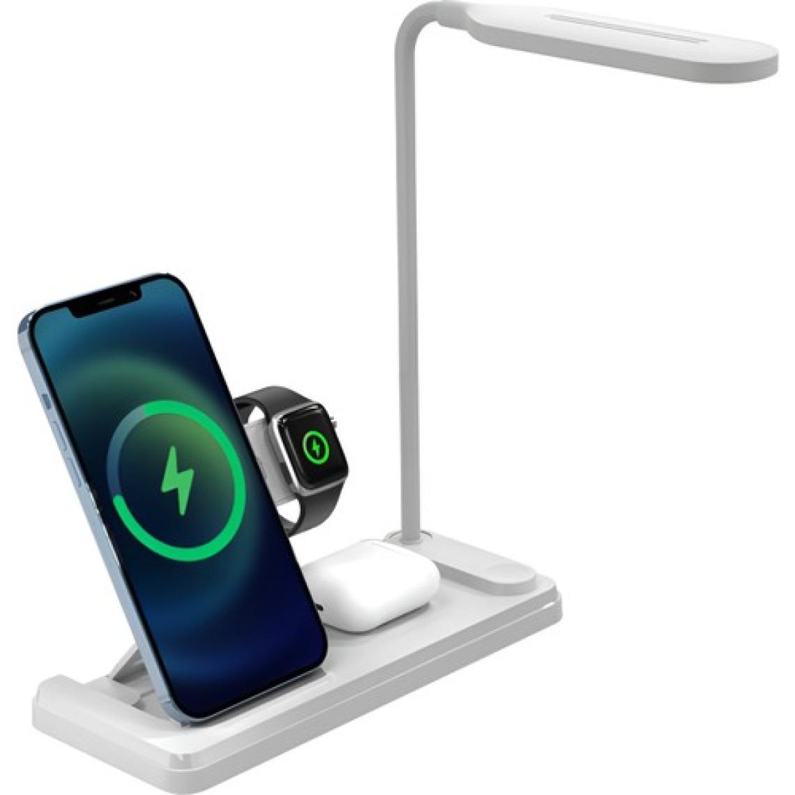 Acl 4 In 1 Çok Fonksiyonlu Kablosuz Şarj LED Masa Lambası Katlanabilir Telefon Saat Kulaklık Şarj Standı