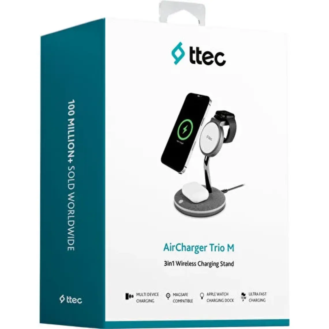 Ttec 2KS20 AirCharger Trio M MagSafe Uyumlu 3in1 Kablosuz Hızlı Şarj Aleti