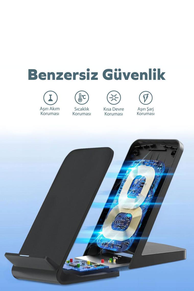 by Deji iPhone-Android Uyumlu 15W Hızlı Wireless Kablosuz Şarj Standı