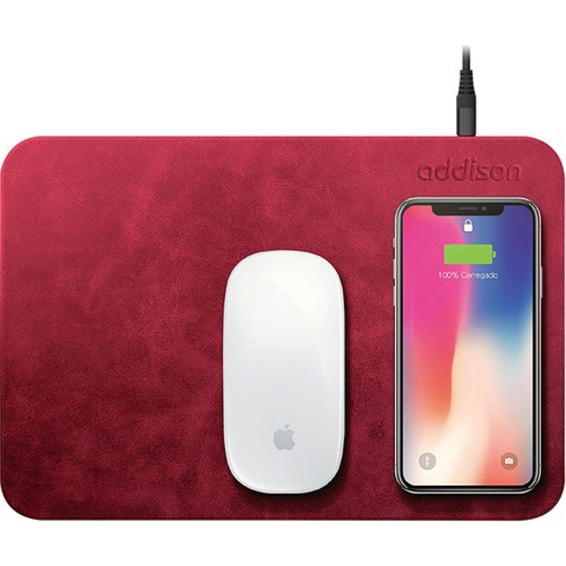 Addison WMP-15 Kablosuz Şarjlı Mouse Pad Kırmızı