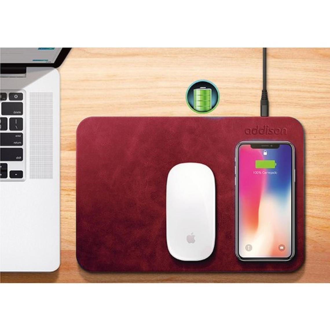 Addison WMP-15 Kablosuz Şarjlı Mouse Pad Kırmızı