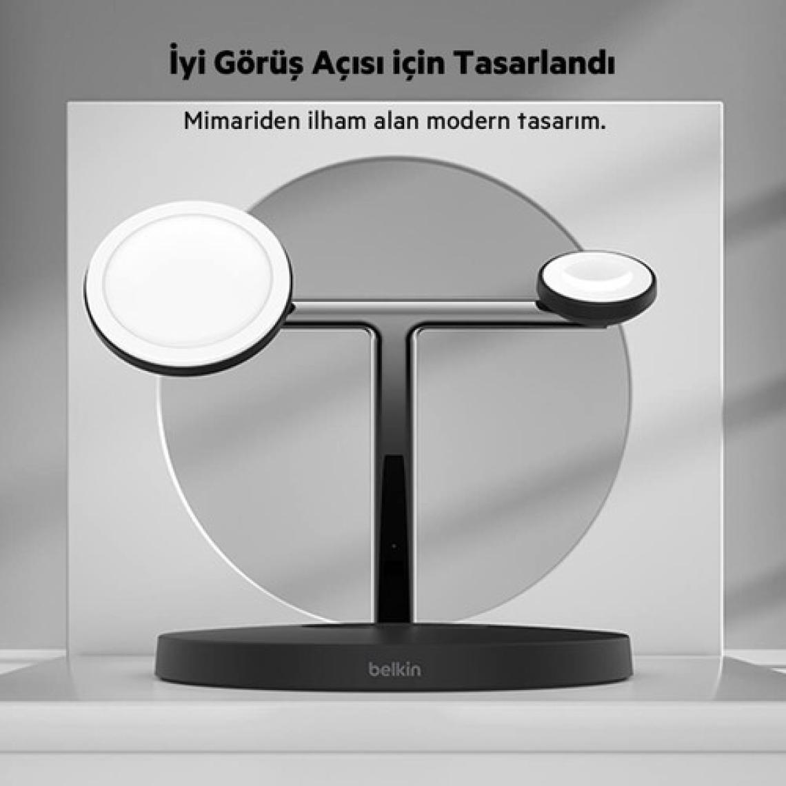 Belkin Boost Charge Pro WIZ009VFBK 3in1 Siyah Hızlı Kablosuz Şarj Aleti