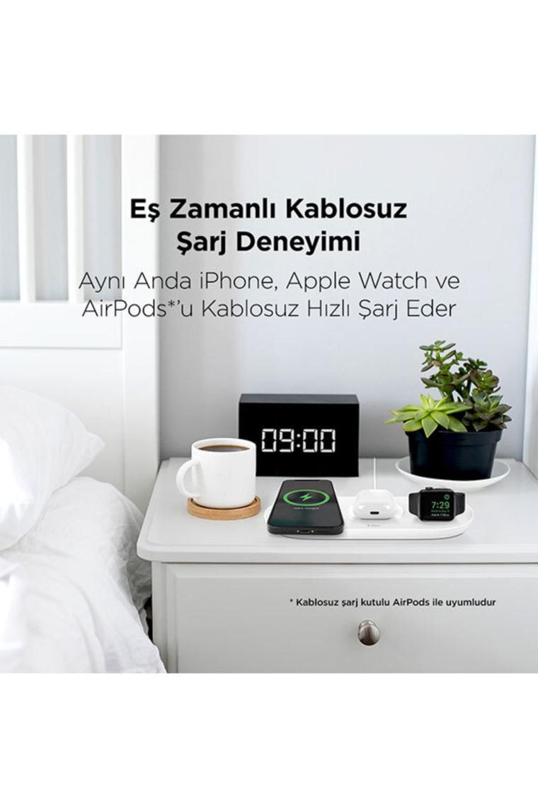 AirCharger Trio 3’ü 1 Arada iPhone + Apple Watch + AirPods Kablosuz Hızlı Şarj Aleti