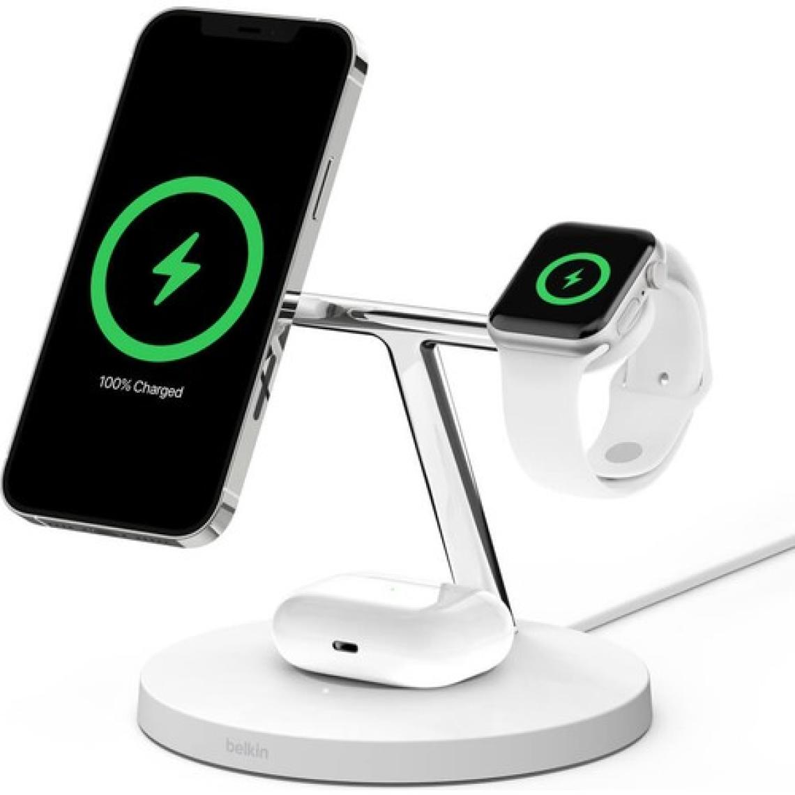 Belkin Boost Charge Pro WIZ009VFWH 3in1 Beyaz Hızlı Kablosuz Şarj Aleti