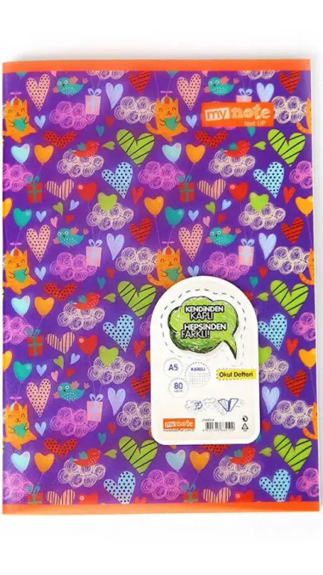 Mynote Text Up A5 80 Yaprak Kareli Defter