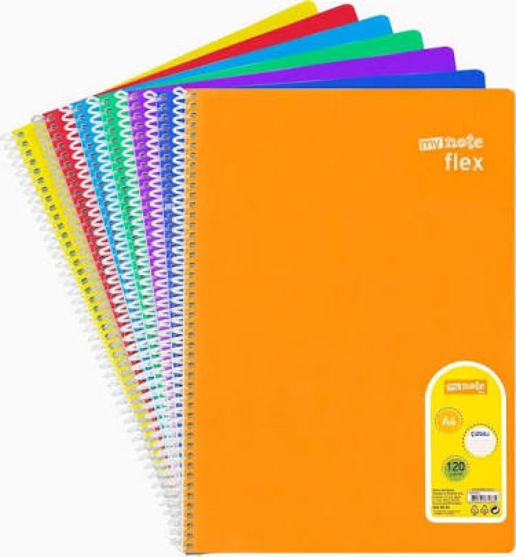Mynote Flex Spiralli PP 120 Yaprak A4 Çizgili Defter UC38120Ç
