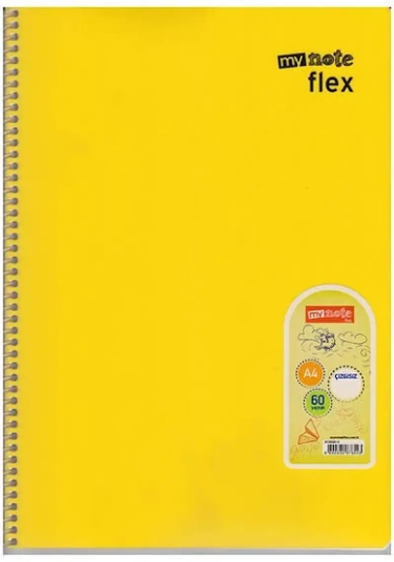 Mynote Flex PP 60 Yaprak A4 Spiralli Çizgisiz Defter UC38060D