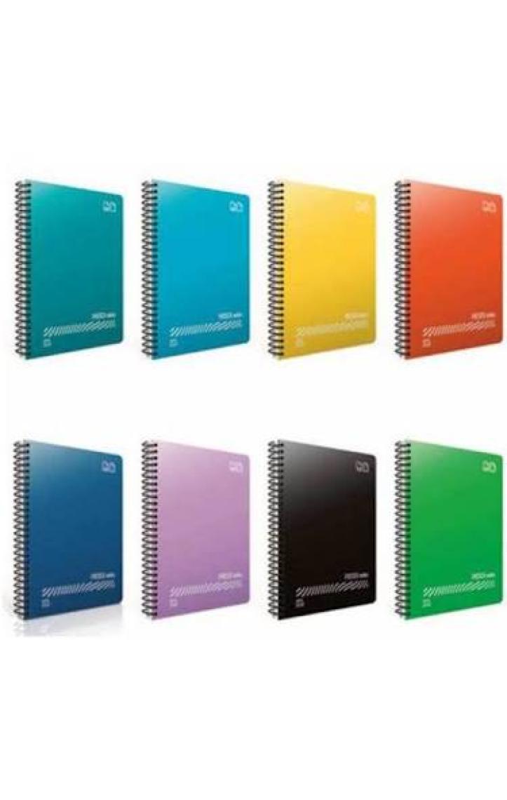 Gıpta Fresco Spiralli PP Kapak A4 60 Yaprak Çizgili Okul Defteri 4'lü Set