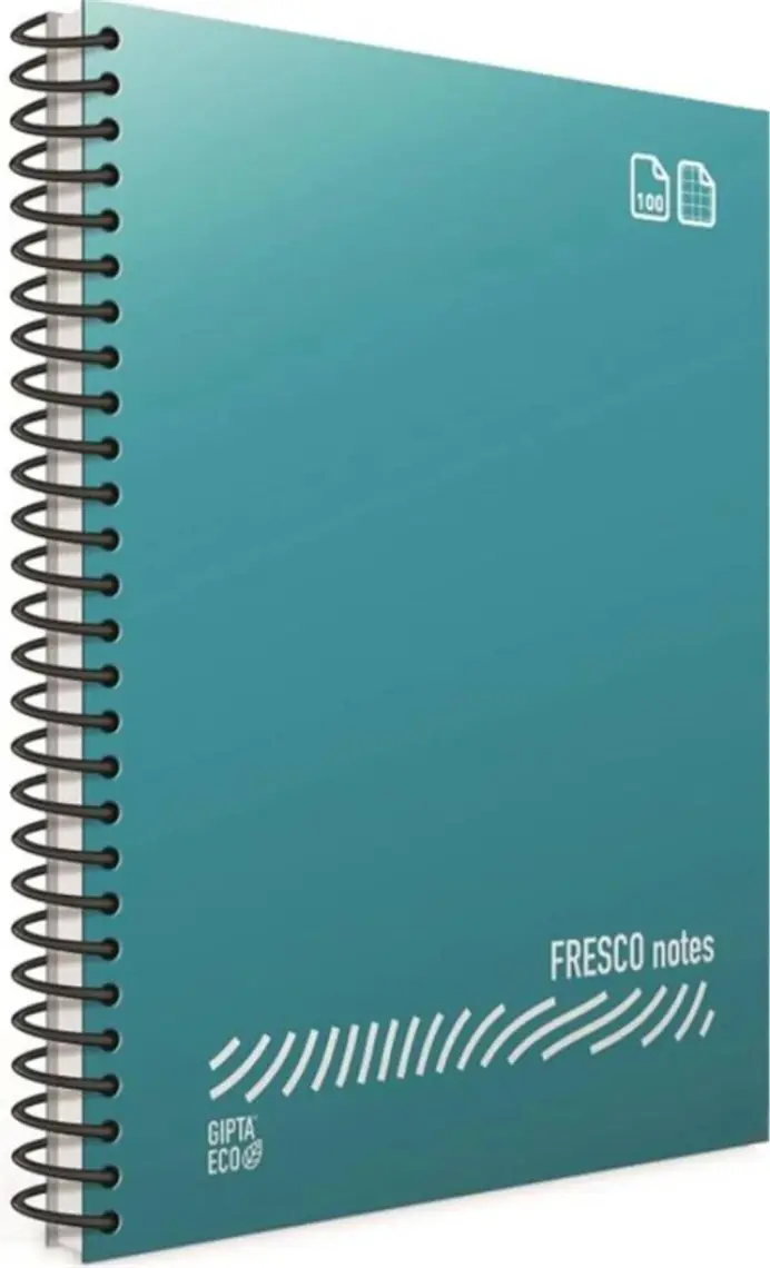 Gıpta A4 Fresco Spiralli Plastik Kapak Çizgisiz Okul Defteri 96 Yaprak