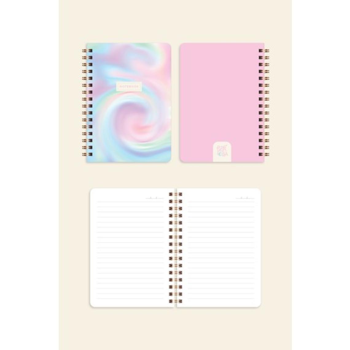 Paperora Cep Boy 10X14 cm Spiralli Çizgili Karton Kapak 3'lü Defter Seti No Excuses Soyut Gradient