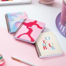Paperora Cep Boy 10X14 cm Spiralli Çizgili Karton Kapak 3'lü Defter Seti No Excuses Soyut Gradient