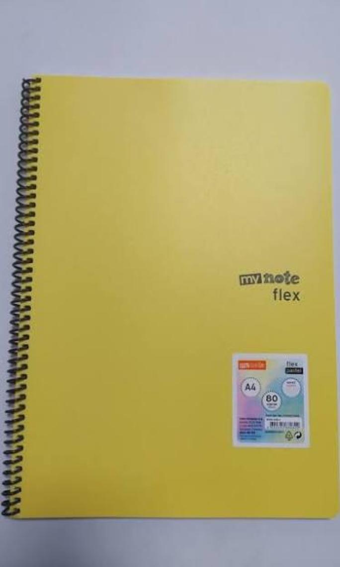 Mynote Flex Pastel Defter Spiralli Pp Kapak 80YP Kareli A4 1 Adet