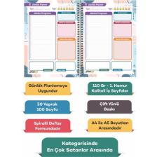 Plango Siyah Lacivert Günlük Planlayıcı Defter - Daily Planner - Ders Çalışma Planlayıcı Defteri - Planlama Defteri