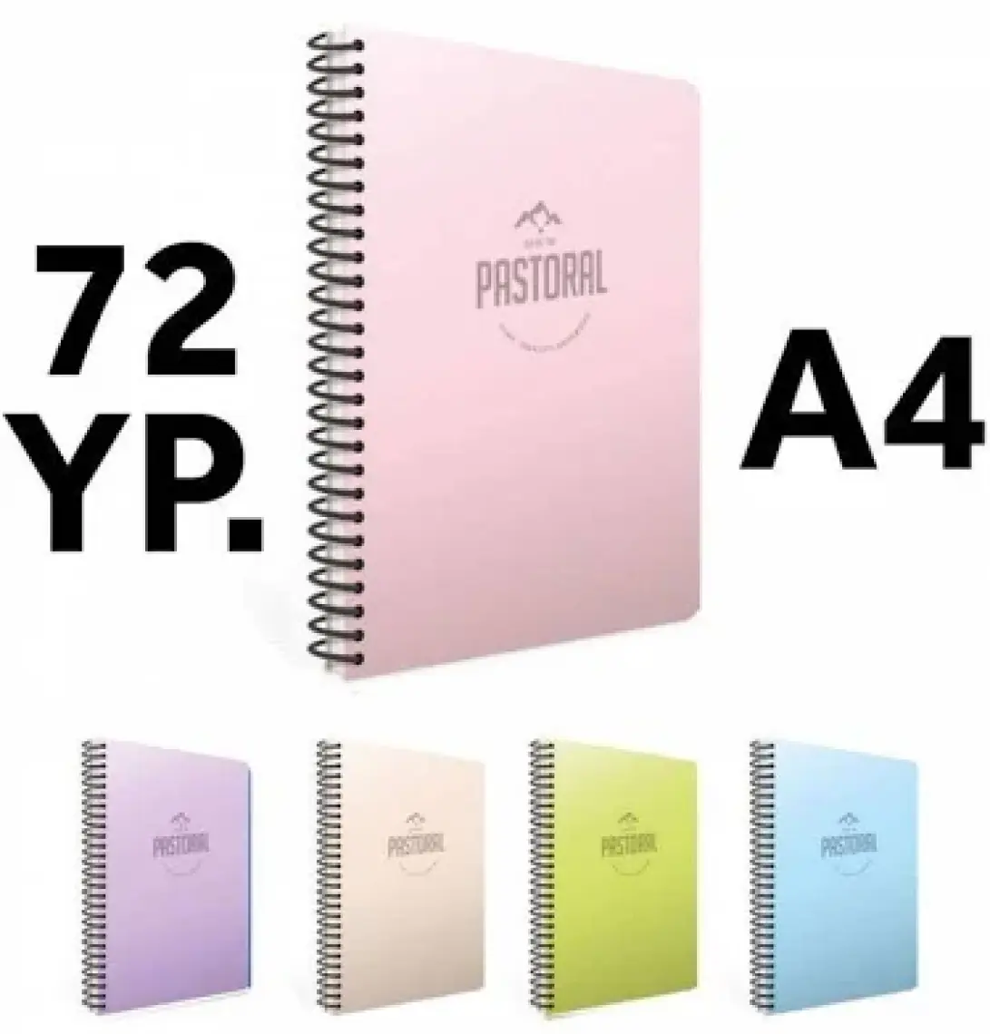 Gıpta Pastoral Spiralli Plastik Kapak Defter 17x24 72 Yaprak Çizgili (3251) 1 Adet